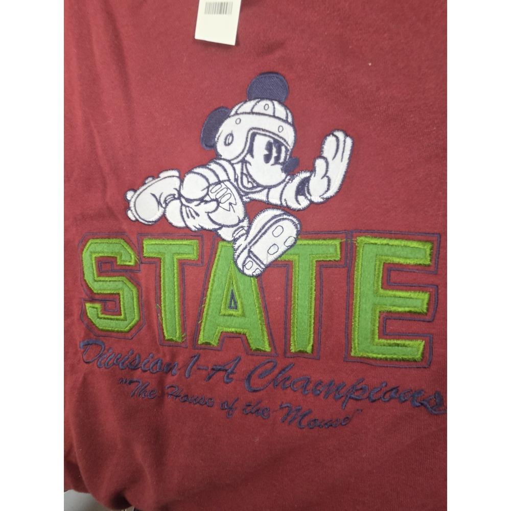 Disney Store MICKEY MOUSE Sweatshirt XL Football Sport STATE Division Champs NEW